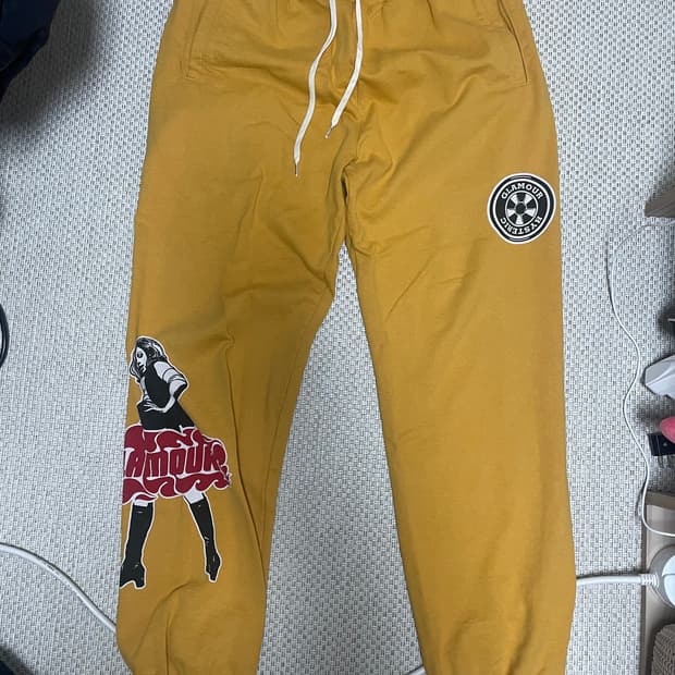 히스테릭글래머 스웻팬츠 옐로우(m)