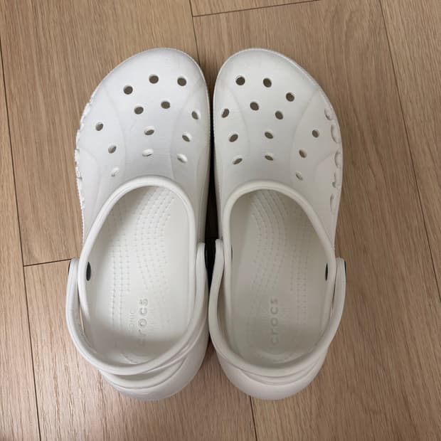 크록스 플랫폼 클로그 흰색 샌들 슬리퍼 W6