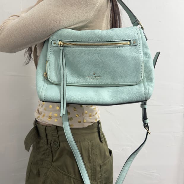 kate spade mint leather bag