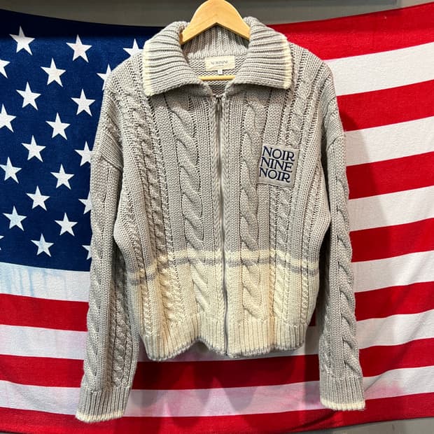 NoirNine 꽈배기 니트 집업 가디건