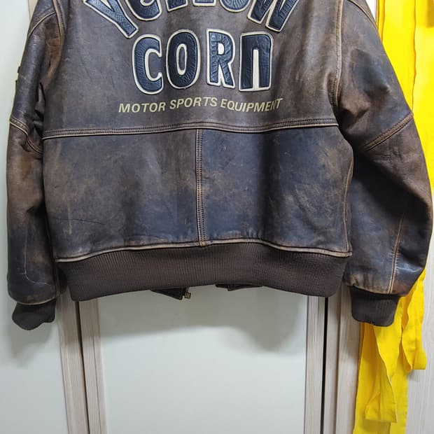 옐로우콘 빈티지 소가죽 레더 자켓