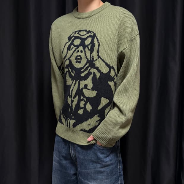 크리틱 SCOUTS BOY 니트 Khaki  L 사이즈