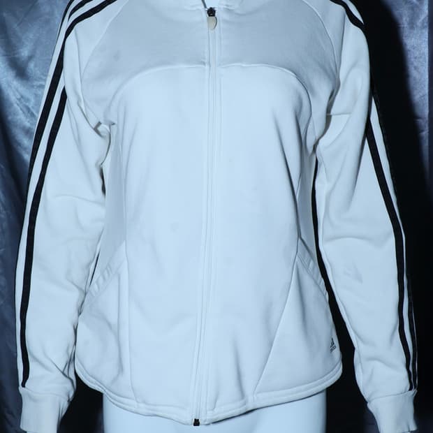 Adidas Climalite 화이트 트랙 후드 집업
