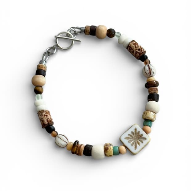 [포드메르] 샌드 앤 우드 원석 팔찌