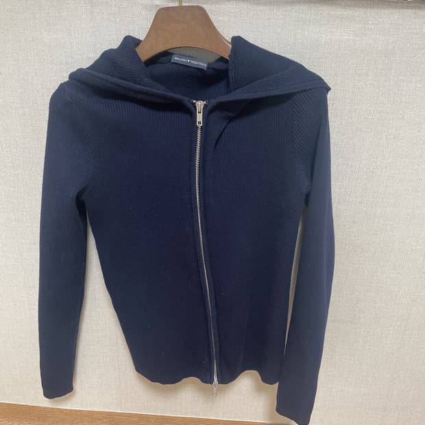 브랜디멜빌 네이비 아덴 집업 후드 니트