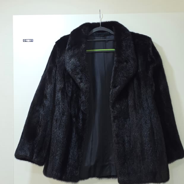 리얼 통밍크 테일러드 자켓 밍크코트 하프코트 빈티지