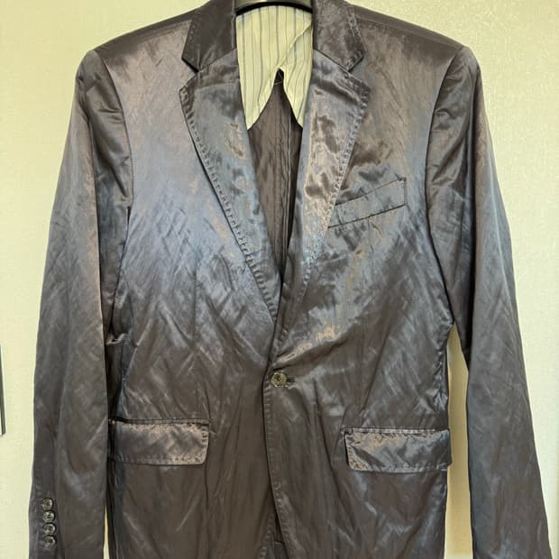 금속 [금속 혼방 자켓] 레노마 옴므 남성 블레이저 100 다크 바이올렛