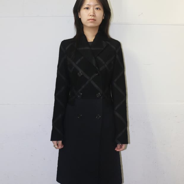 알레산드로 델라쿠아 듀얼 패턴 지오매트릭 코트