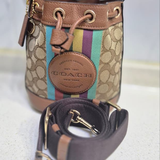 코치 시그니처 미니 버킷백 