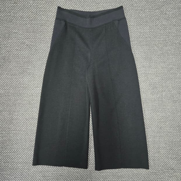 한섬 시스템 SYSTEM 니트 블랙 와이드 바지 모100%