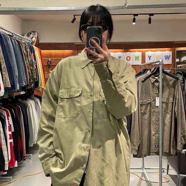 디키즈 워크 셔츠(카키베이지)  