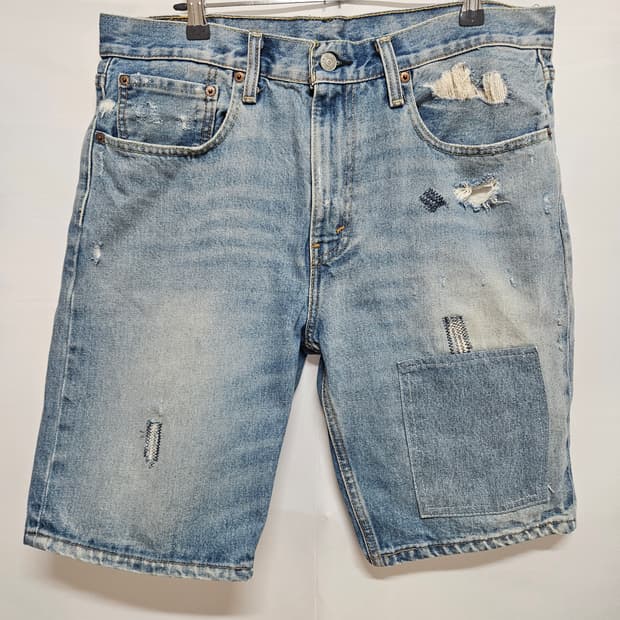 32 리바이스 502 패치워크 데님 반바지