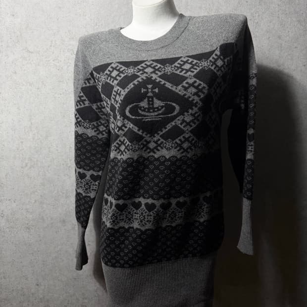 비비안웨스트우드 ORB 자카드 니트