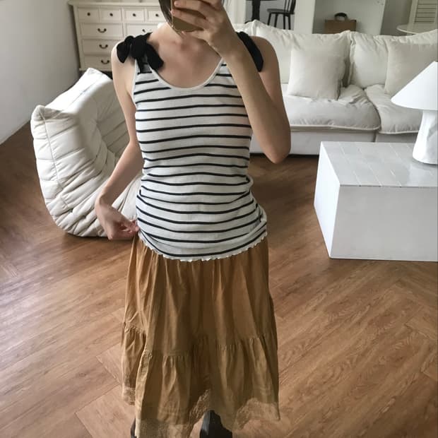 vintage stripe pattern sleeveless
