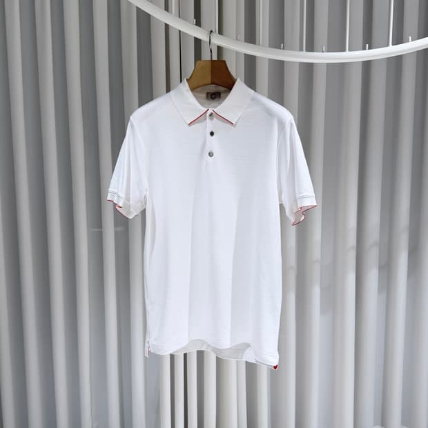 (A+/L) / 에르메스 더블 테크니컬 폴로 반팔 티셔츠 화이트