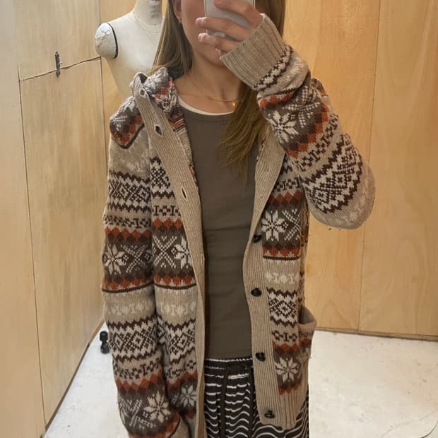 MICHEL KLEIN fair isle hooded cardigan