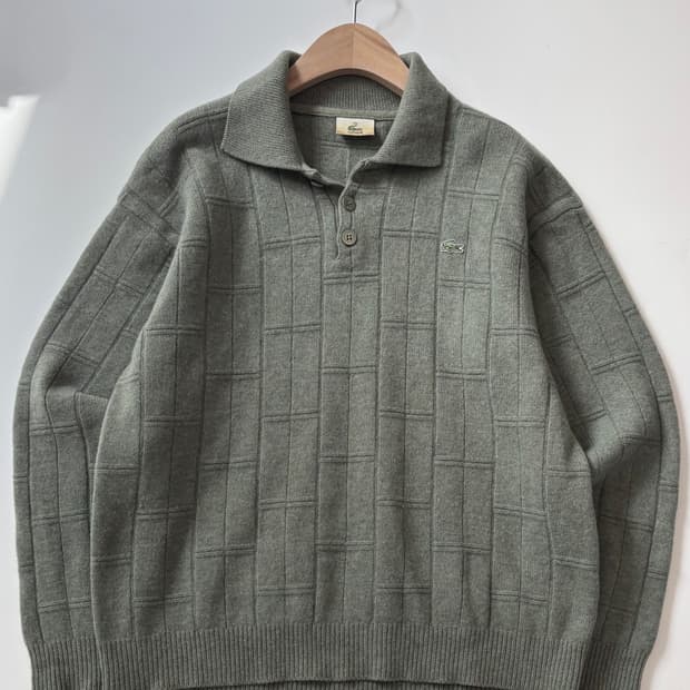 Lacoste 라코스테 카키 카라 니트 