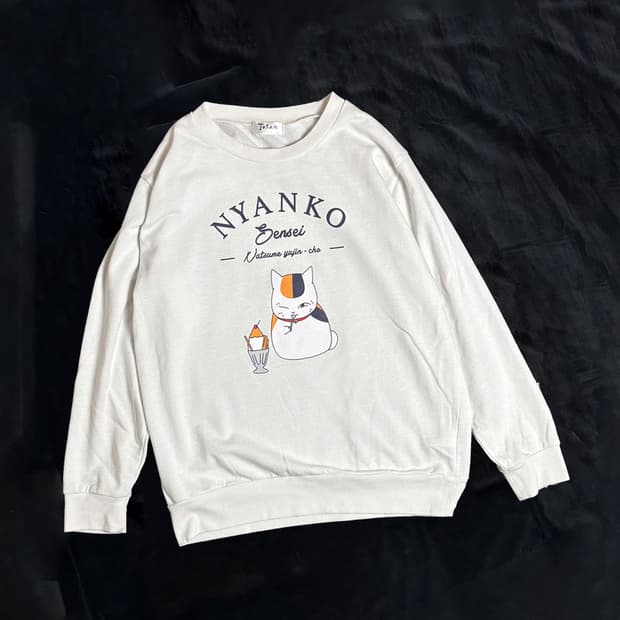 일본빈티지 Nyanko Sensei 굿즈 맨투맨