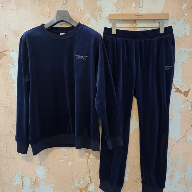 리복 벨벳 트레이닝복 세트 네이비 XL