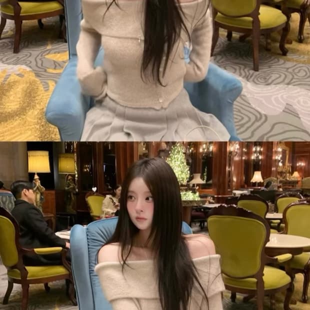 (새상품)누아누아 모헤어 엘라 오프니트