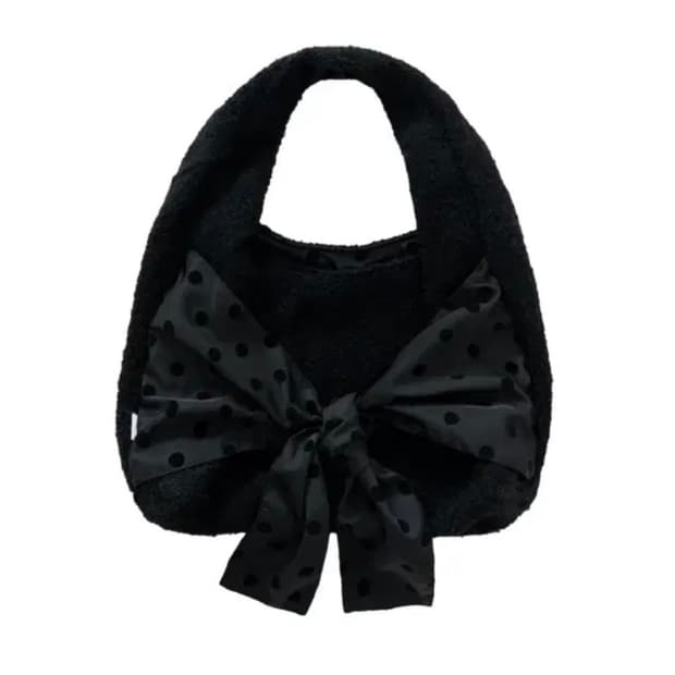 체메씨 도트 리본 호보백 가방