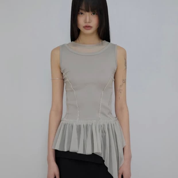 플레어업 Layered Lace Frill Sleeveless(gray)