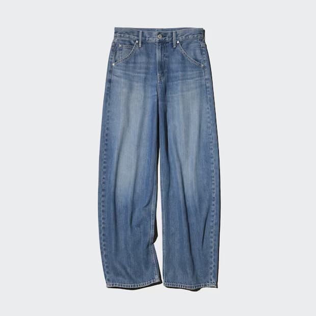 새상품) 유니클로 배기커브진 Blue 25size