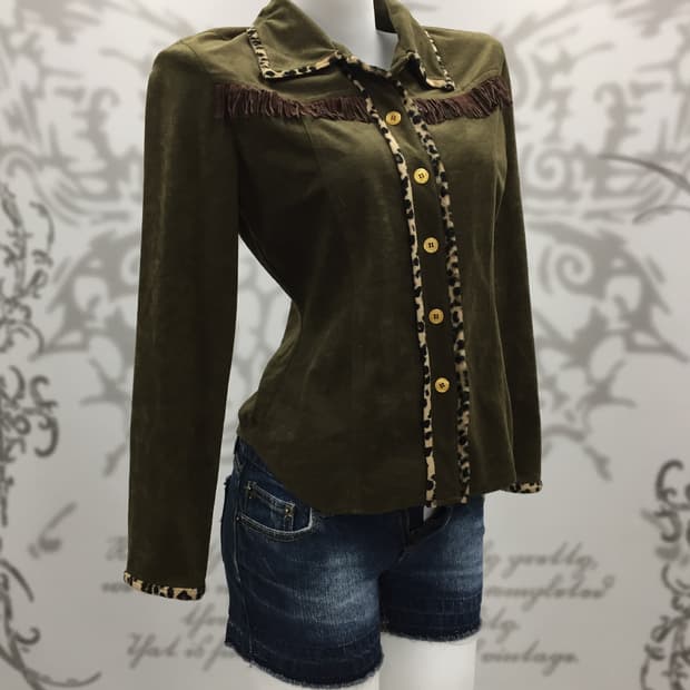 Wild Leopard Velour Slim Shirt