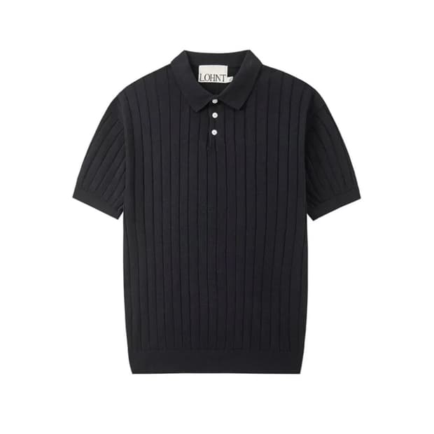 [새상품] 론트 골지 카라 반팔니트 네이비 Msize