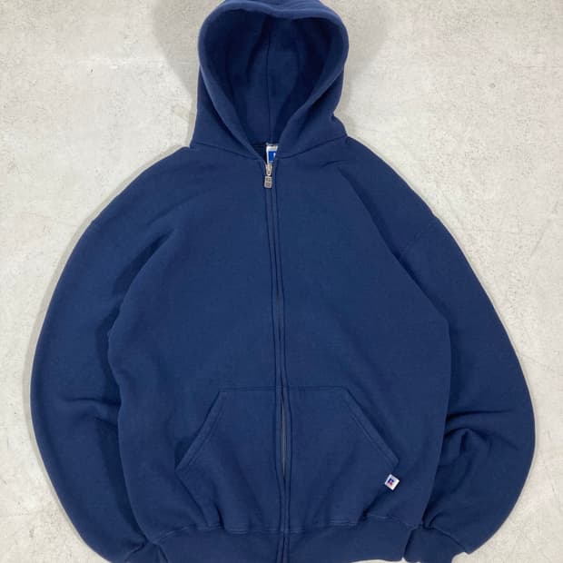 90s Russell Zip Up Hoodie (navy)