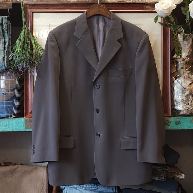 90's 씨피컴퍼니 수트 셋업 빈티지 양복 셋업 샤크 그레이 100 82