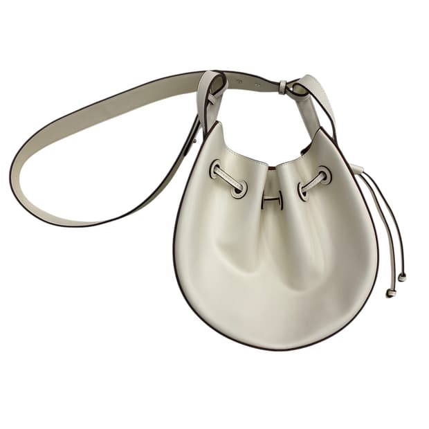 아이보리 드로우스트링 버킷백 숄더백