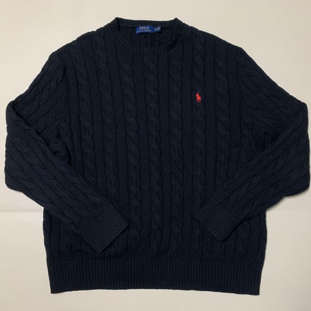 [XL]폴로랄프로렌 케이블 니트 코튼 스웨터 남성