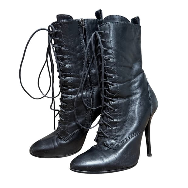 쥬세페자노티 포 발망 블랙 레이스업 힐 부츠 235/36.5
