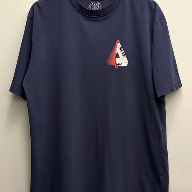 (L)Palace 팔라스 코튼 트라이보이드 반팔티셔츠 네이비