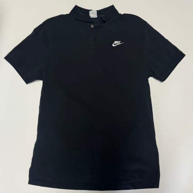 나이키 Nike 기본 로고 반팔 카라 티셔츠 블랙 L ~ XL