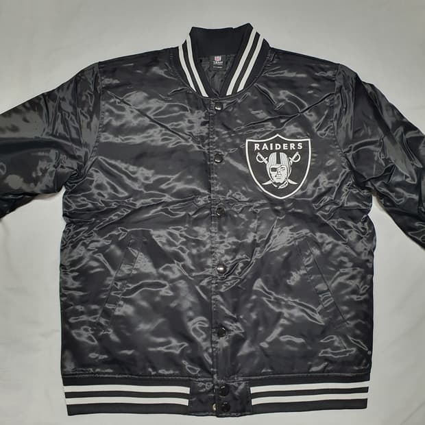마제스틱 오클랜드 레이더스 새틴 자켓 블랙 NFL 엔에프엘