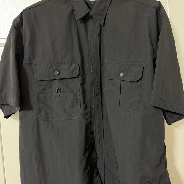 꼼데가르송 옴므 S/S 나일론 반팔 셔츠(Black)