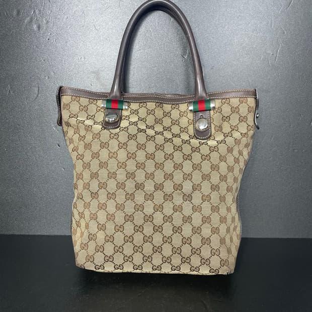 GUCCI 구찌 삼선 자카드 토트백