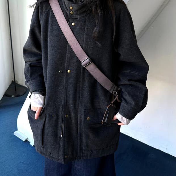 Mosser wool blend mil design mid coat