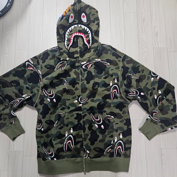 베이프 녹계 후드집업 2xl