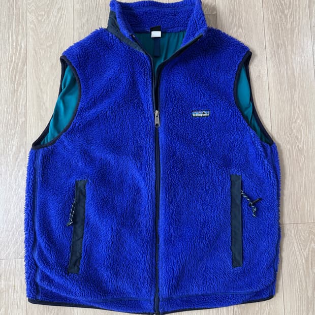L 파타고니아 90s USA 레트로 딥 파일 베스트 잉크 블루 퍼플