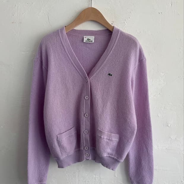 Lacoste 라코스테 라벤더 울 브이넥 가디건