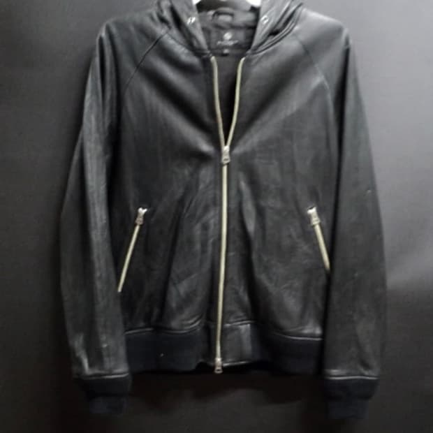레더 후드 자켓