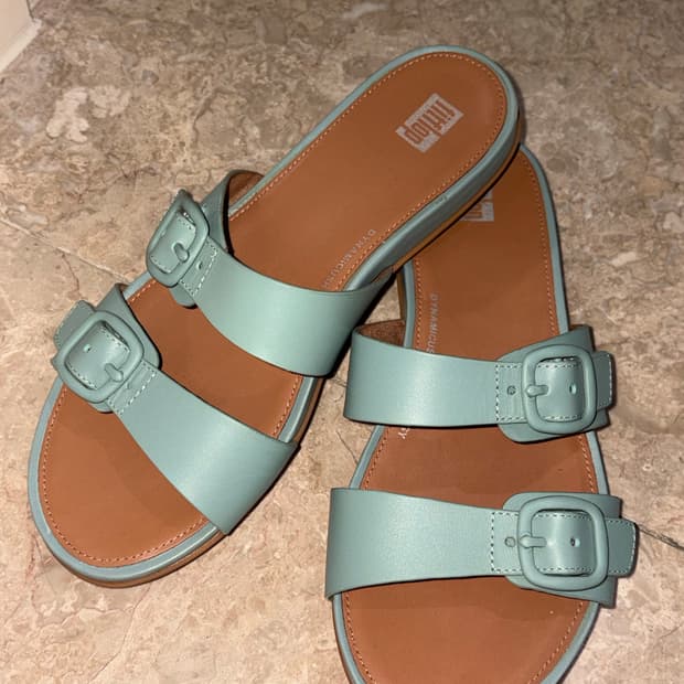 핏플랍 샌들 여름 신발 민트 청록