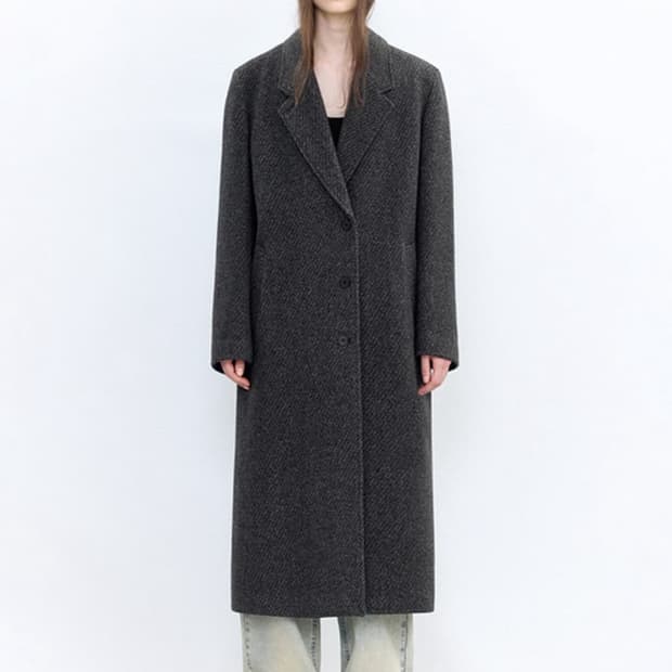 인사일런스 우먼 클래식 맥시 코트 챠콜