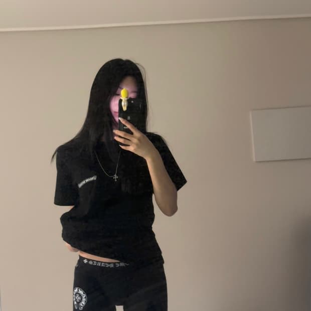 크롬하츠 스크롤 로고 티셔츠 블랙 S