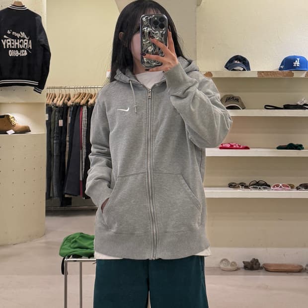 나이키 스우시 기본 후드집업 그레이 U1138