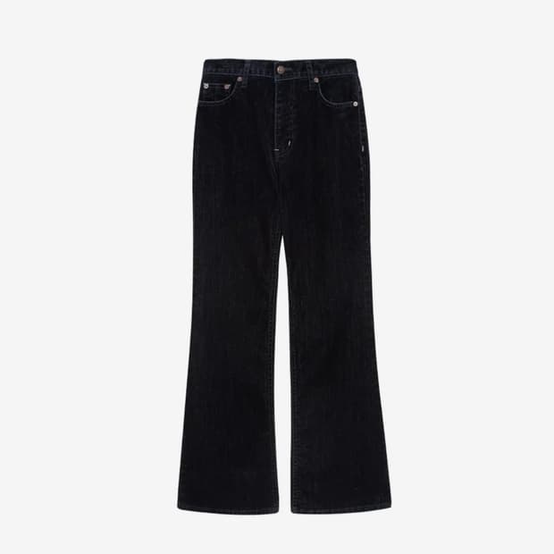 에즈이프캘리 velvet bootscut pants navy