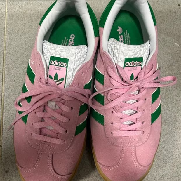 아디다스 가젤 볼드 핑크 그린 플랫폼 스니커즈 240